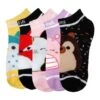 Squishmallow Squad 5 Pack Ankle Socks With Fuzzy Detail- Adult Size -Snugpals Store bio squadsocka squishmallow squad 5 pack ankle socks with fuzzy detail adult size 228859