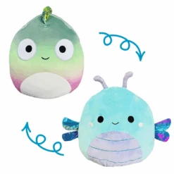 Squishmallow 12 Inch Denton The Chameleon And Heather The Dragonfly Flip-a-Mallows Plush Toy