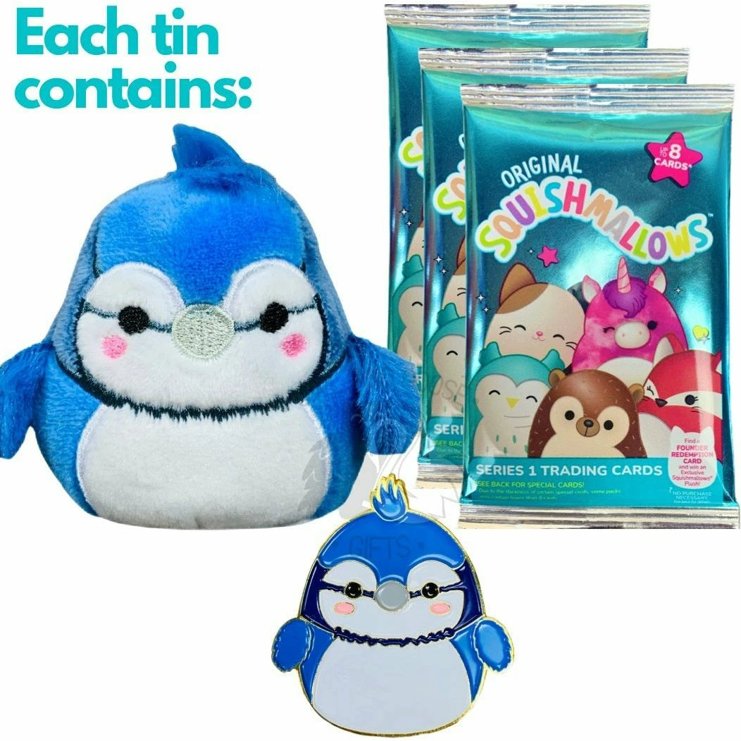Squishmallow Micro Mallow Babs The Blue Jay Collector's Tin 3 Squishmallow Micro Mallow Babs The Blue Jay Collector's Tin - Image 2